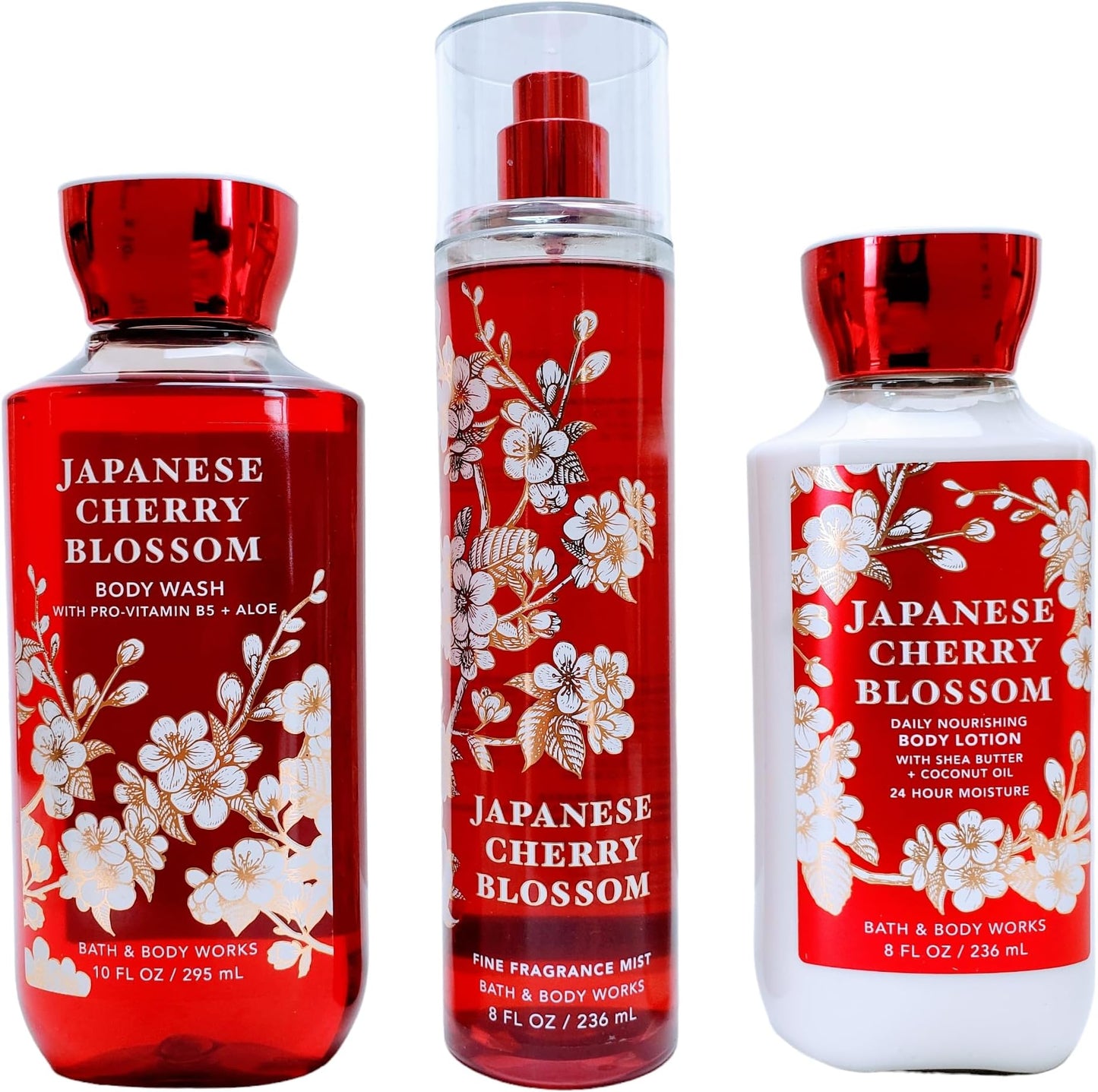 Bath and Body Works - Signature Collection - Japanese Cherry Blossom - Shower Gel - Fine Fragrance Mist & Body Lotion Trio