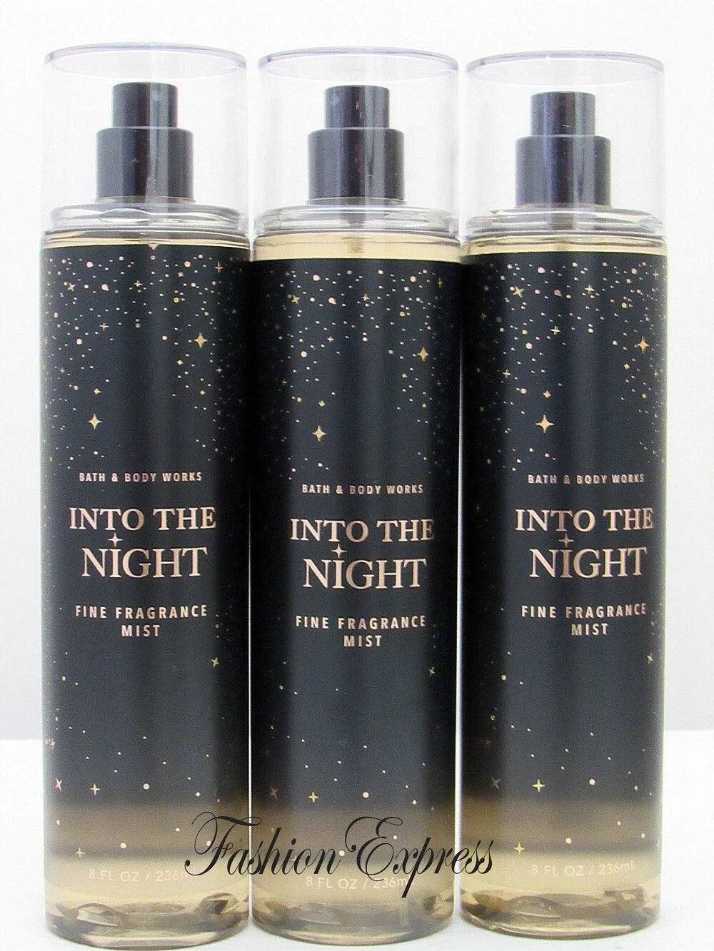 BATH & BODY WORKS INTO THE NIGHT BODY MIST SPRAY 8 FL OZ (LOT OF 3 PCS)