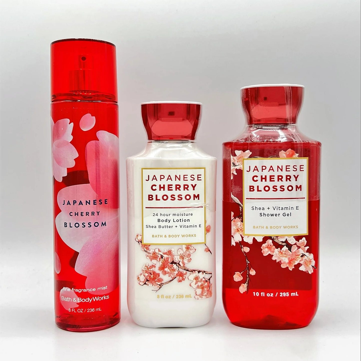 Bath and Body Works - Signature Collection - Japanese Cherry Blossom - Shower Gel - Fine Fragrance Mist & Body Lotion Trio
