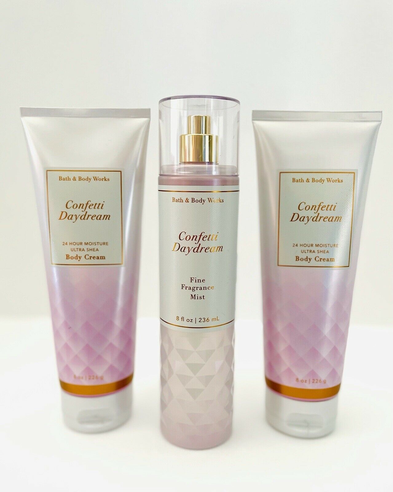 Bath & Body Works – Confetti Daydream - 3 pc Bundle - Fine Fragrance Mist, Ultimate Hydration Body Cream and Shower Gel - Spring 2022